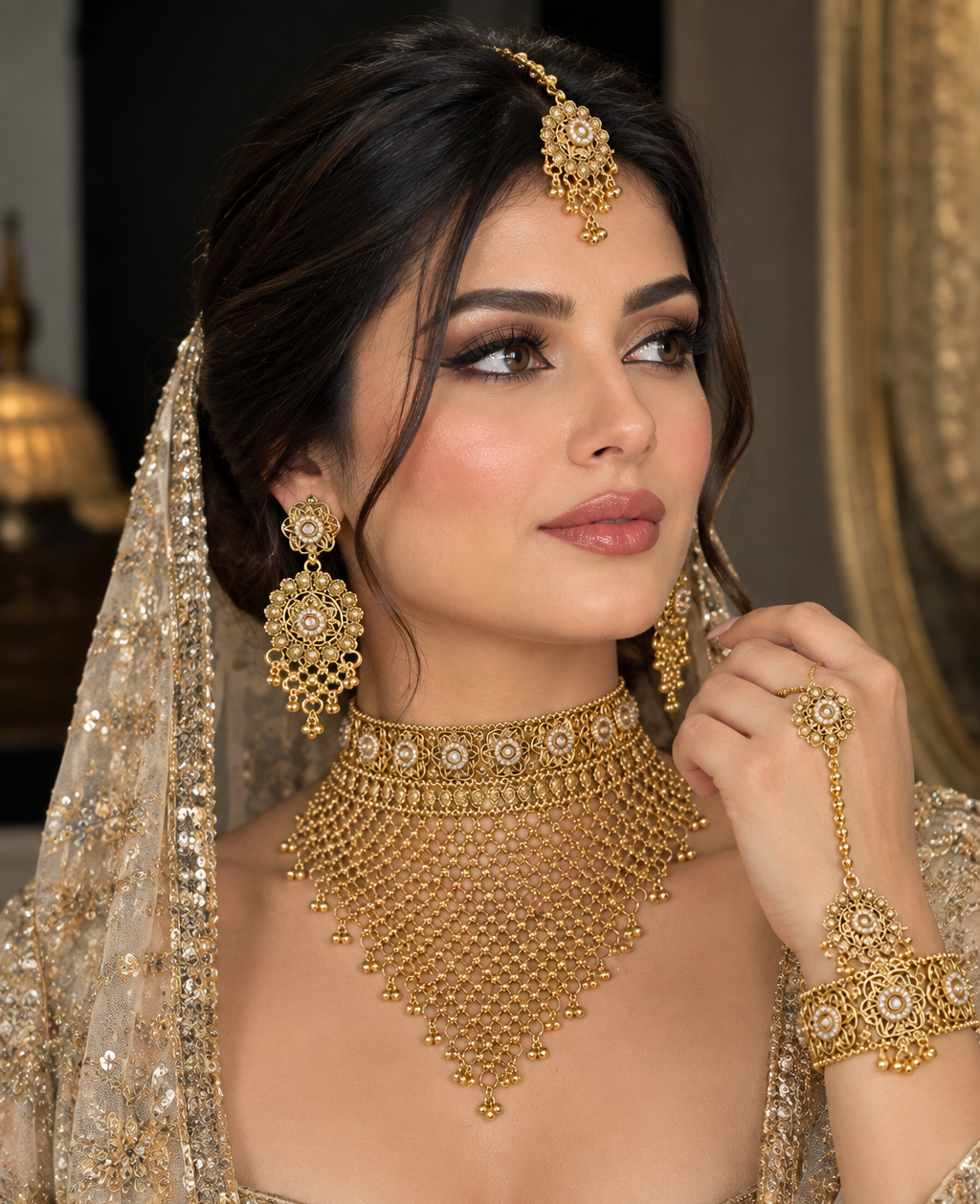 Golden Veil Bridal Set