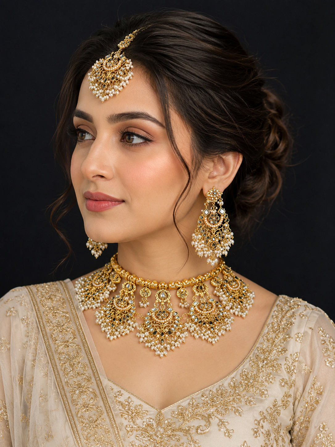 zari gold bridal set