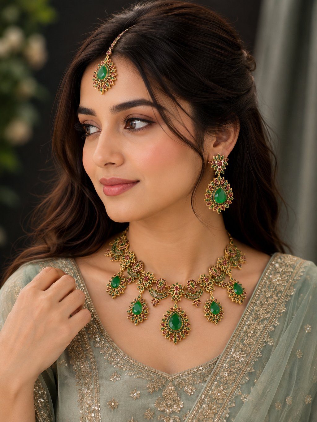 Green stone set