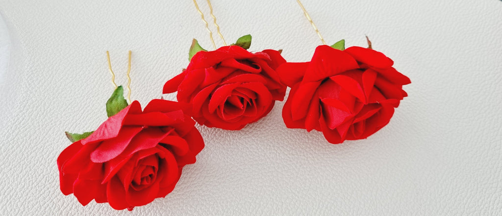 Set of 3 Floral Hair Pins