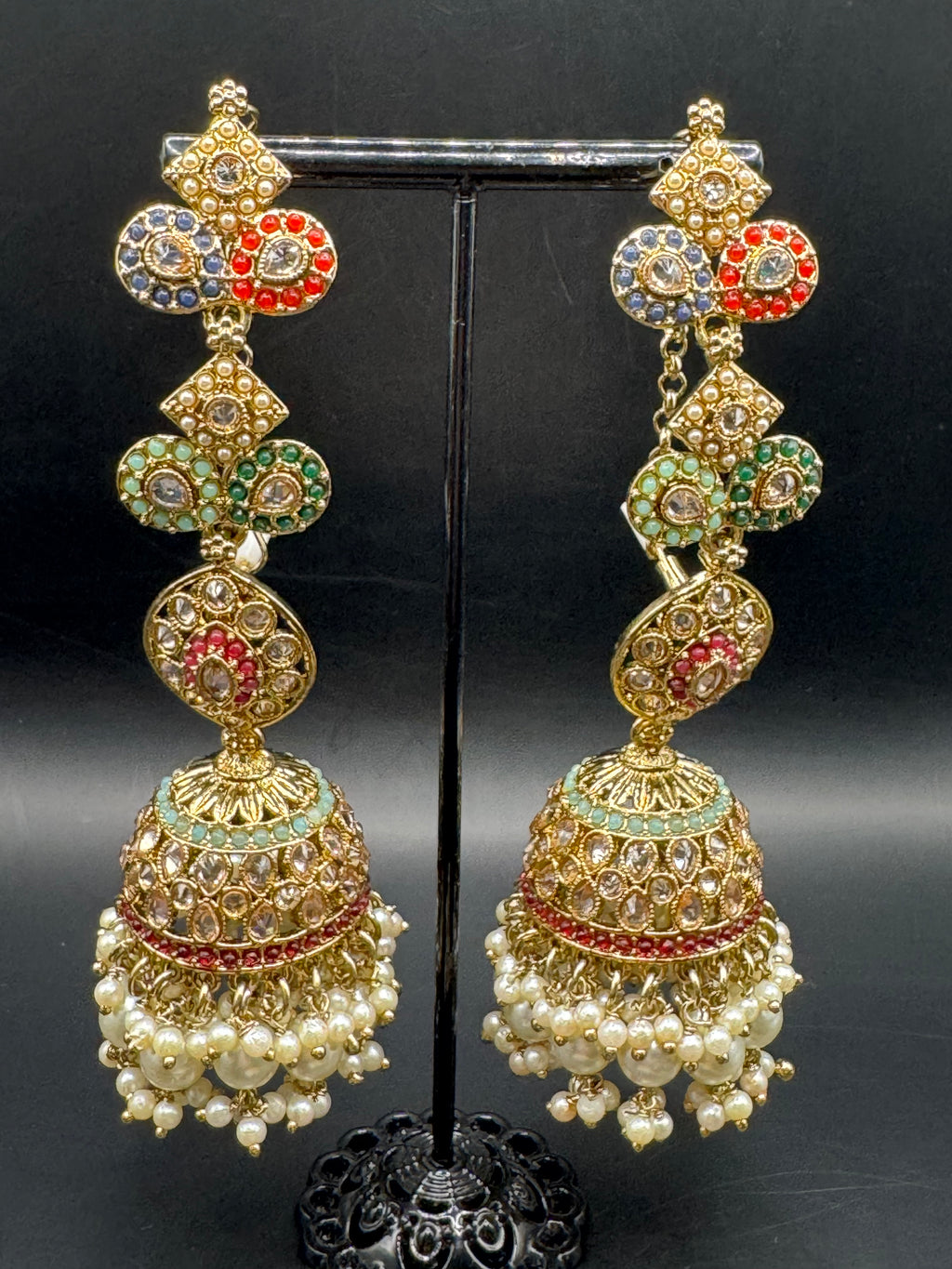 REVERSE AD JHUMKA WITH TIKKA MALTI COLOR