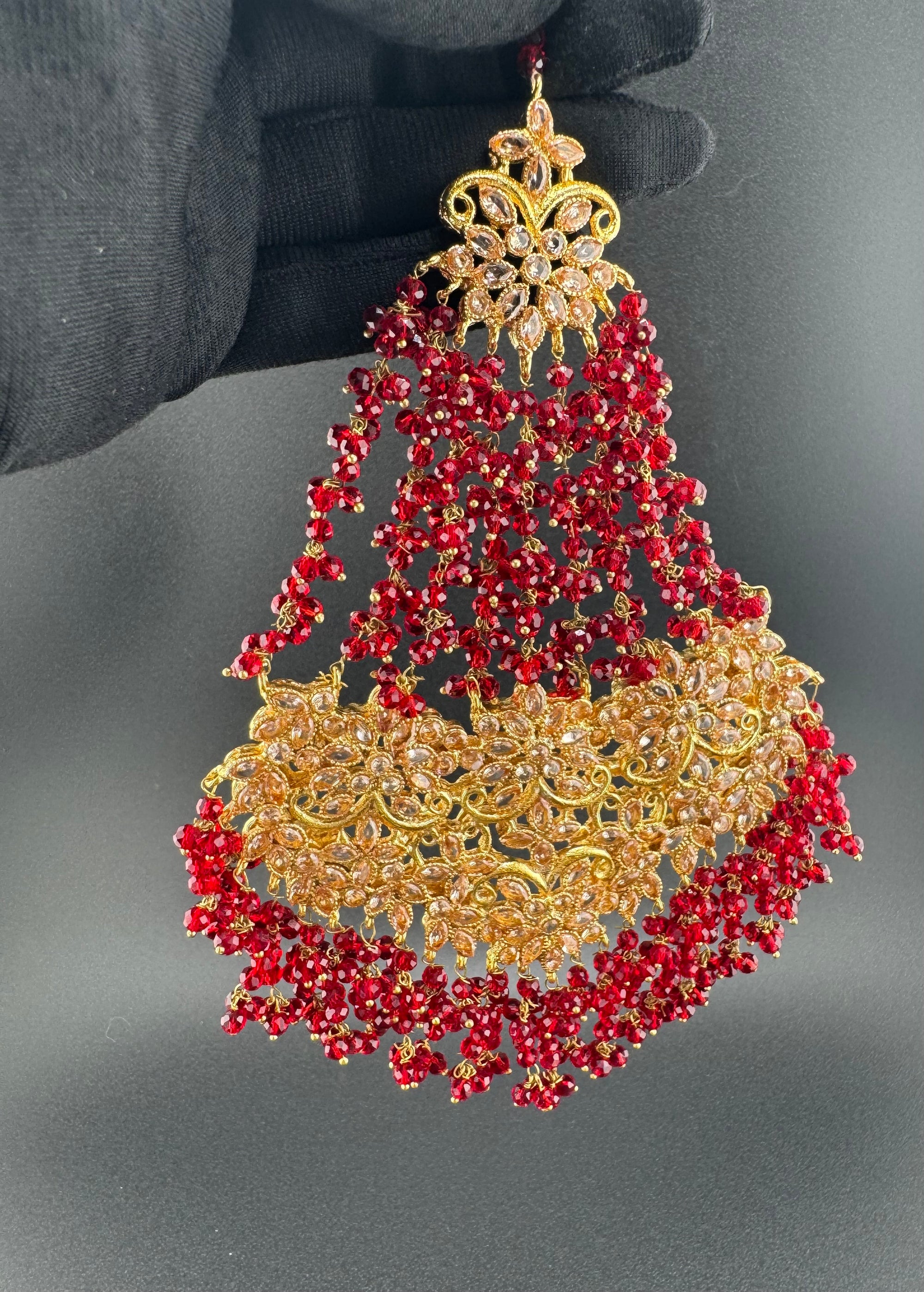 Mehr GoldPlated Bridal Set Maroon