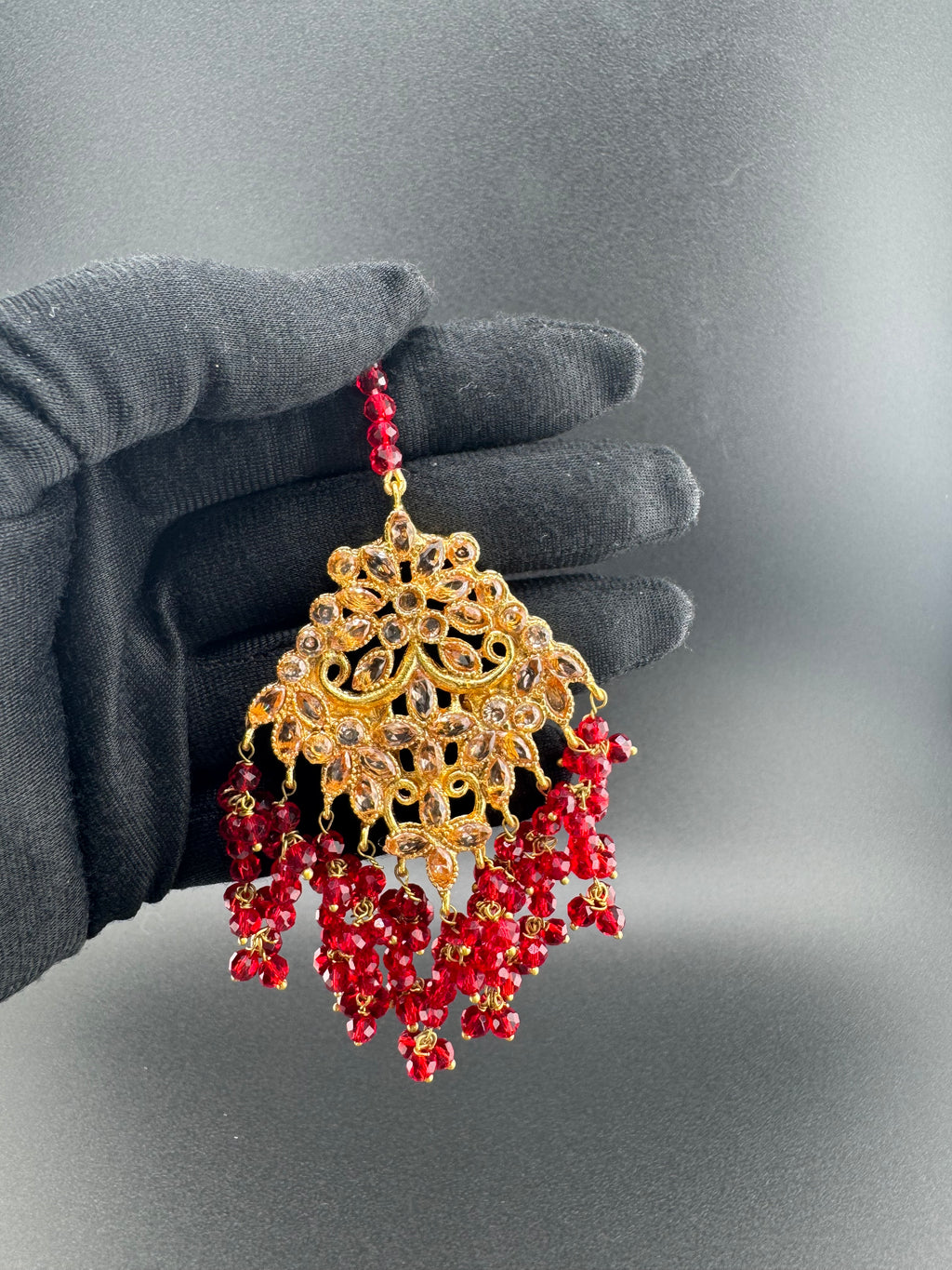 Mehr GoldPlated Bridal Set Maroon
