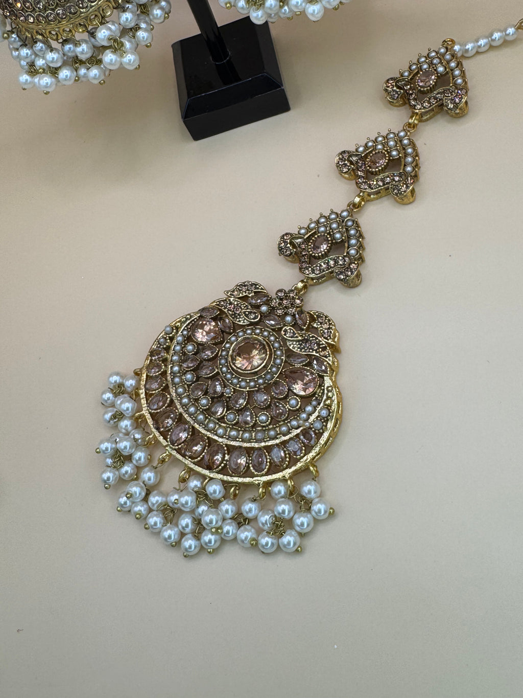 JHUMKA WITH TIKKA ANTIQUEGOLD