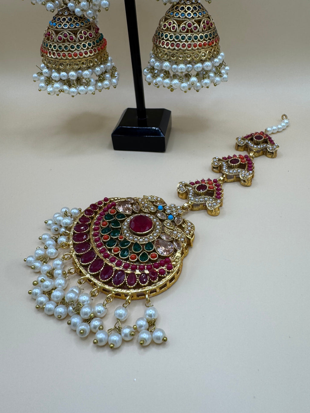 JHUMKA WITH TIKKA ANTIQUEGOLD