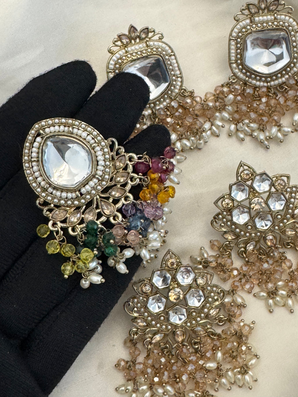 Crystal Chand Earrings