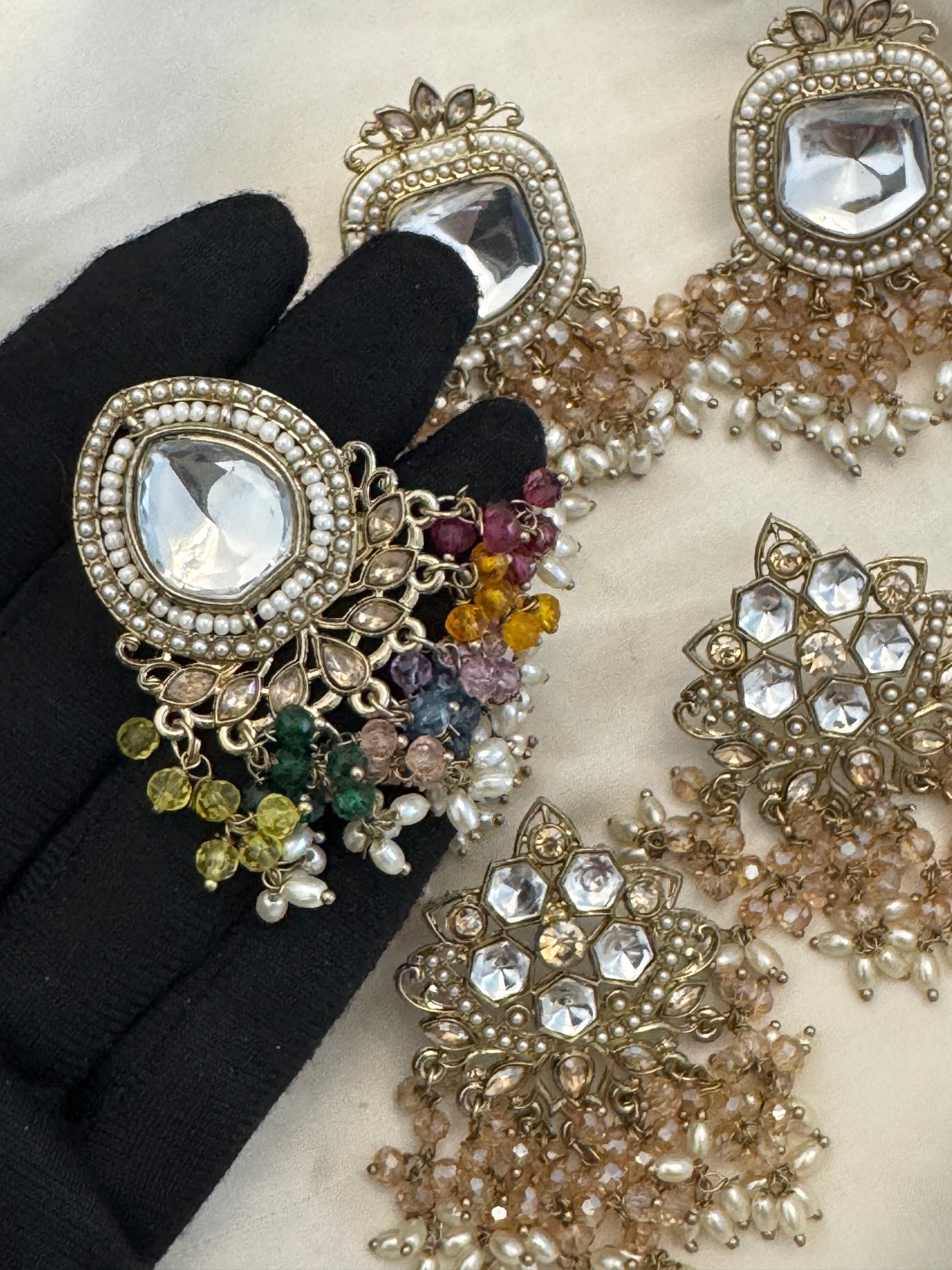 Crystal Chand Earrings