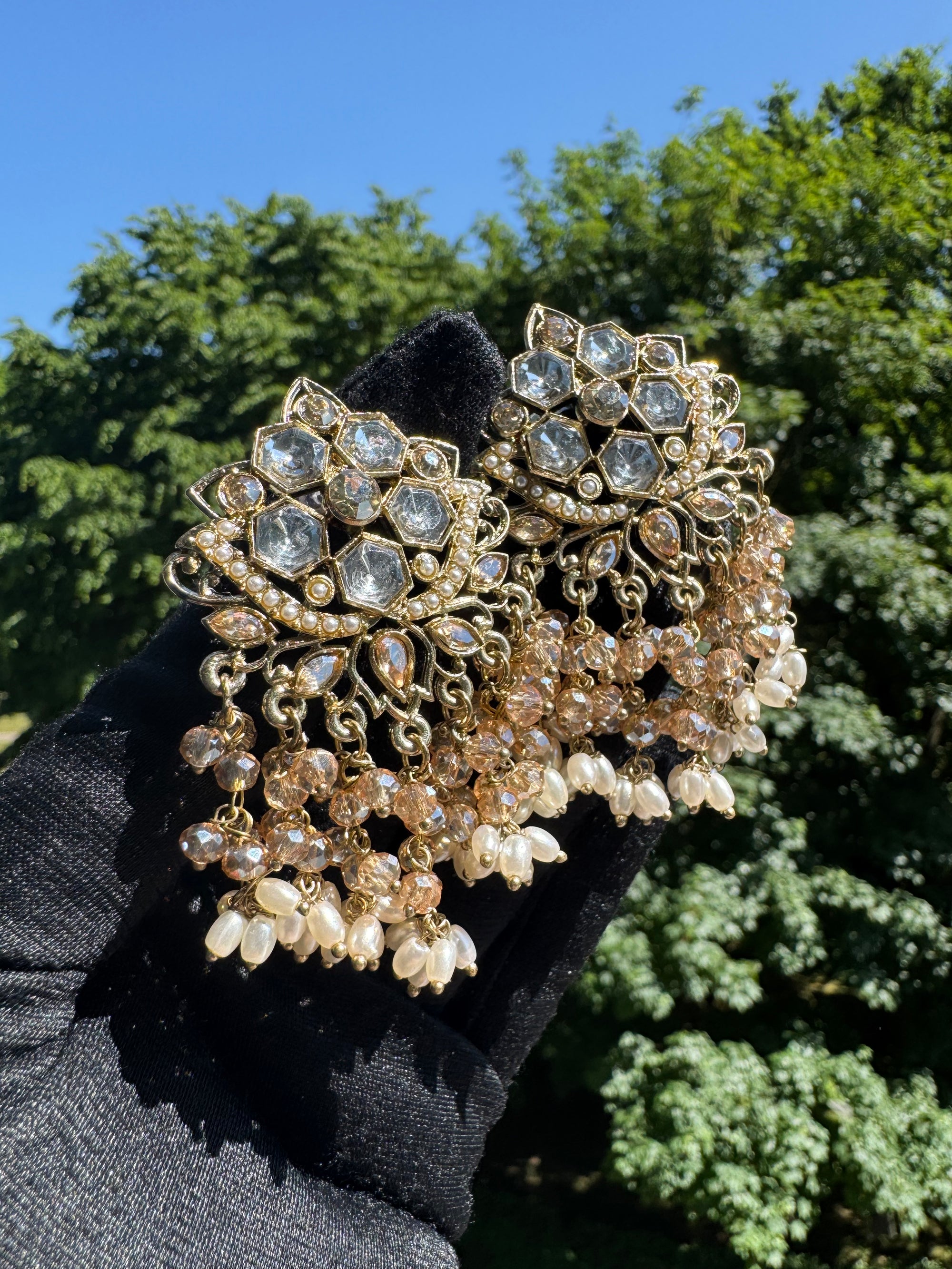 Crystal Chand Earrings