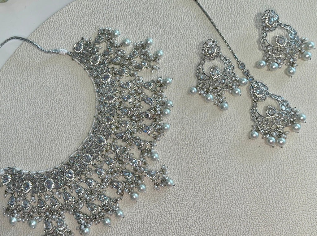 Noor-e-Chandi Silver Kundan Bridal Set
