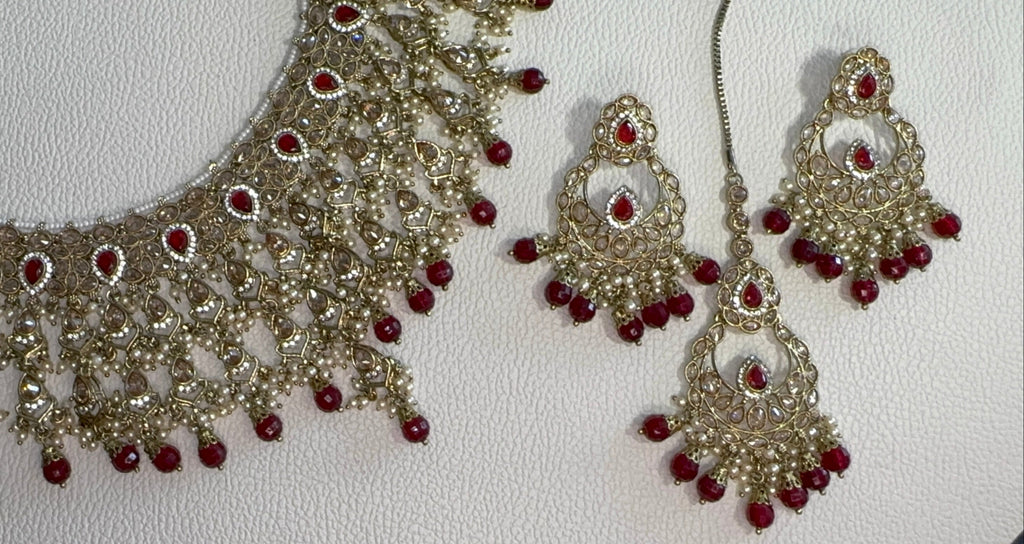 KUNDEN BRIDAL SET BURGUNDY