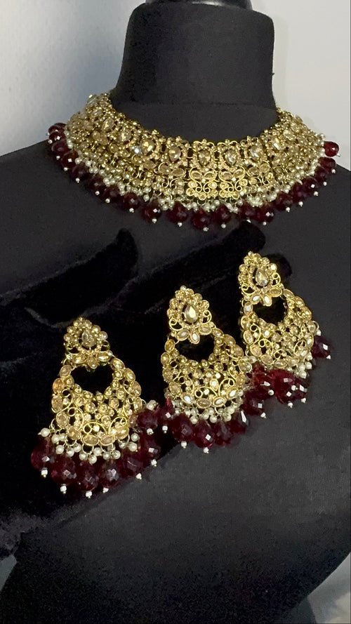 BURGUNDY GOLD SET
