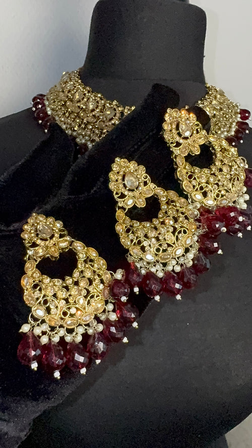BURGUNDY GOLD SET