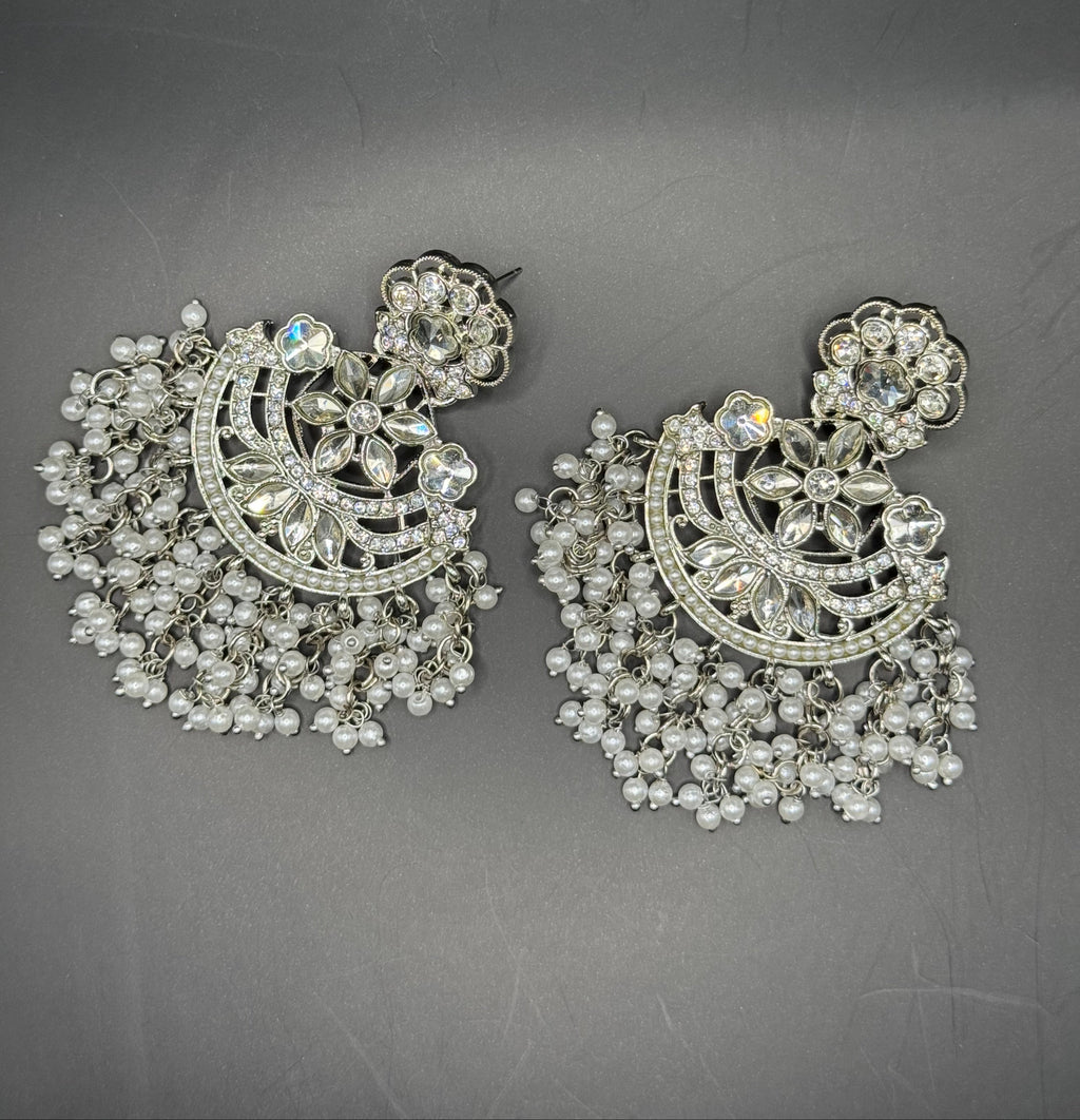 Silver Chandbali Earrings