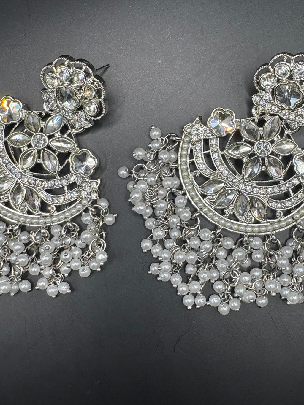 Silver Chandbali Earrings
