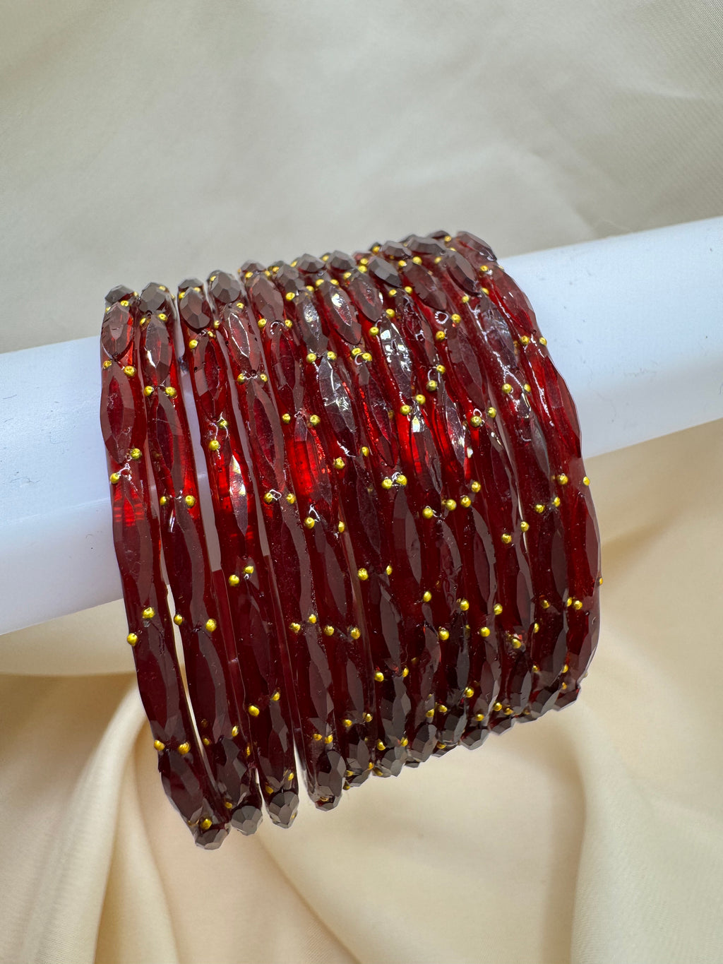 RAIN DROP GLASS BANGLES GOLDEN DOTS
