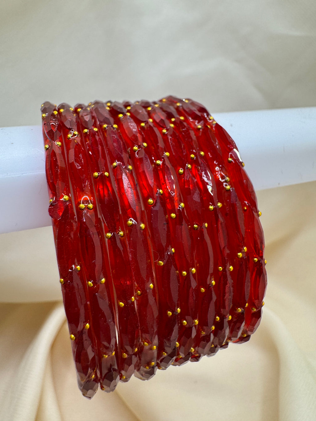 RAIN DROP GLASS BANGLES GOLDEN DOTS