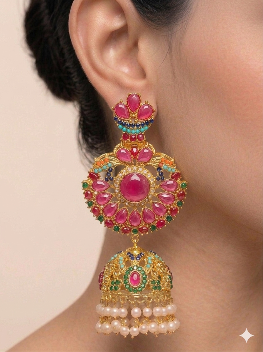 Nauratan / Navratna Jhumka