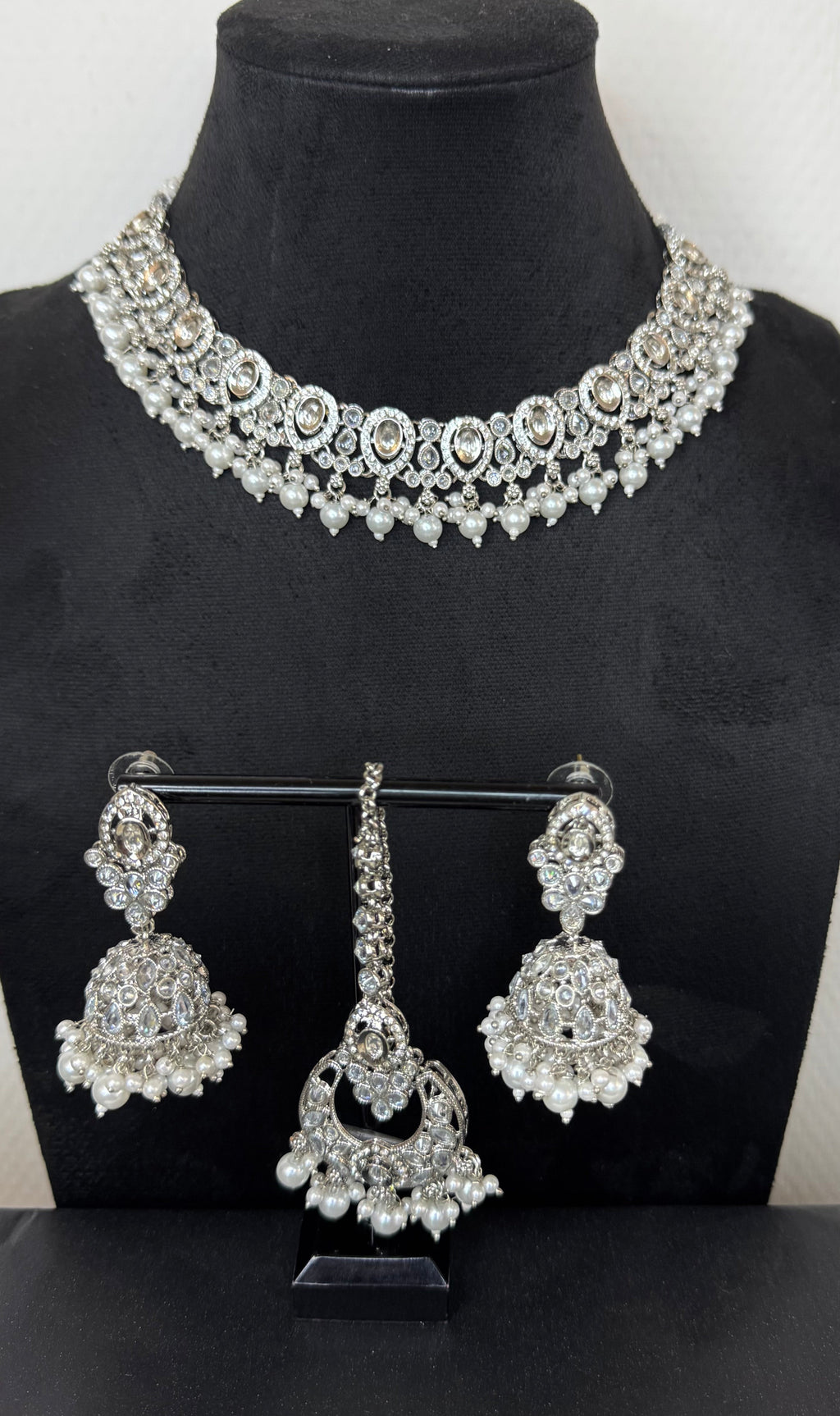Silver Reverse AD Stone Set