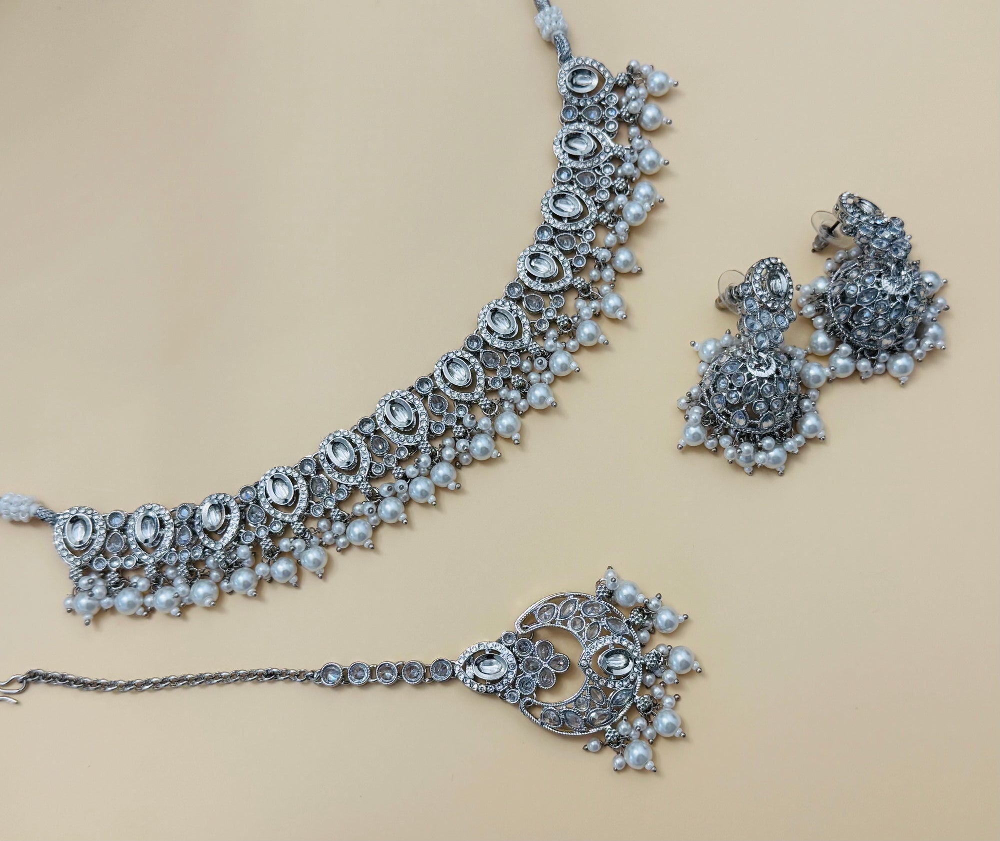 Silver Reverse AD Stone Set