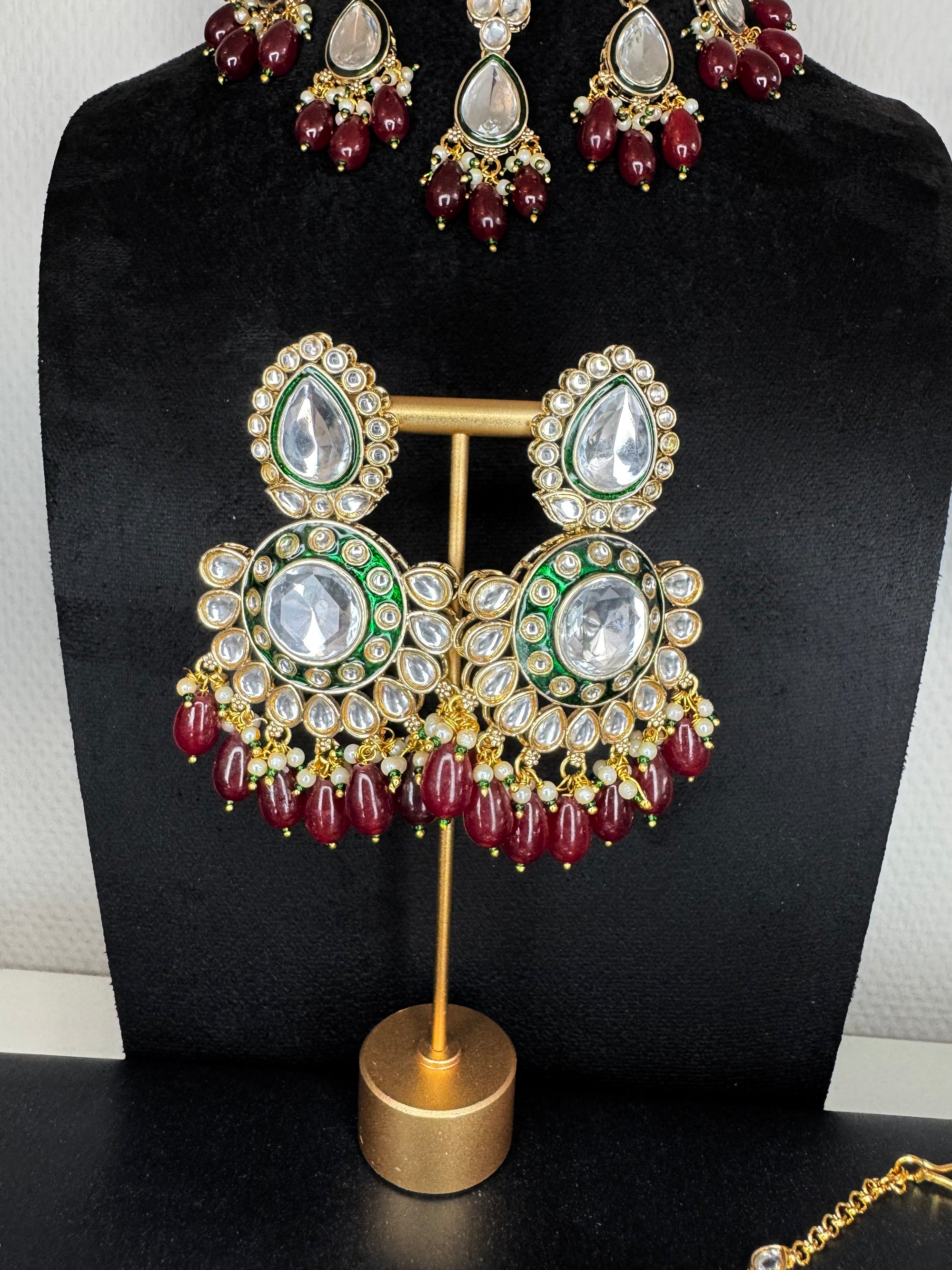 KUNDEN CHOKER SET Burgundy BEADS