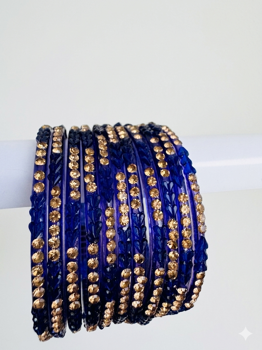 RAIN DROP GLASS BANGLES HEART
