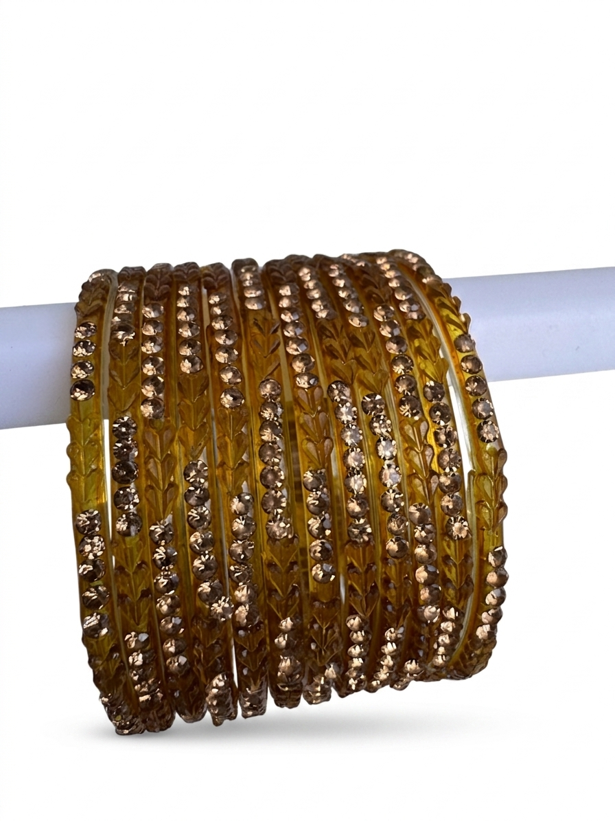 RAIN DROP GLASS BANGLES HEART