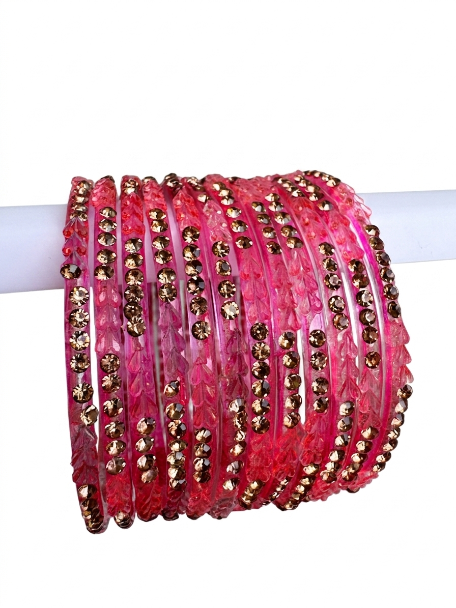 RAIN DROP GLASS BANGLES HEART