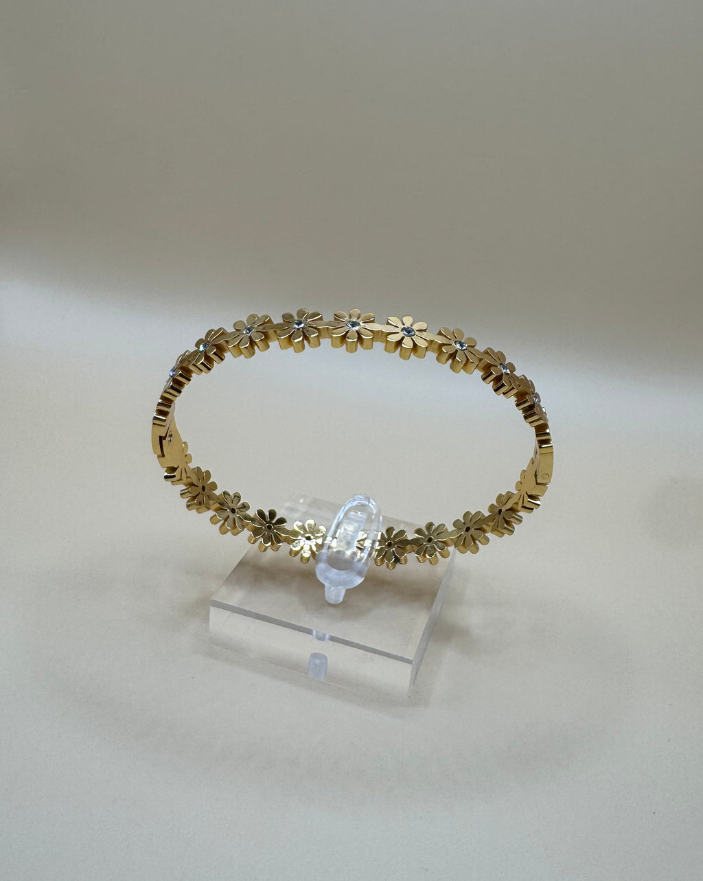 Stainless Steel Floral Bracelet