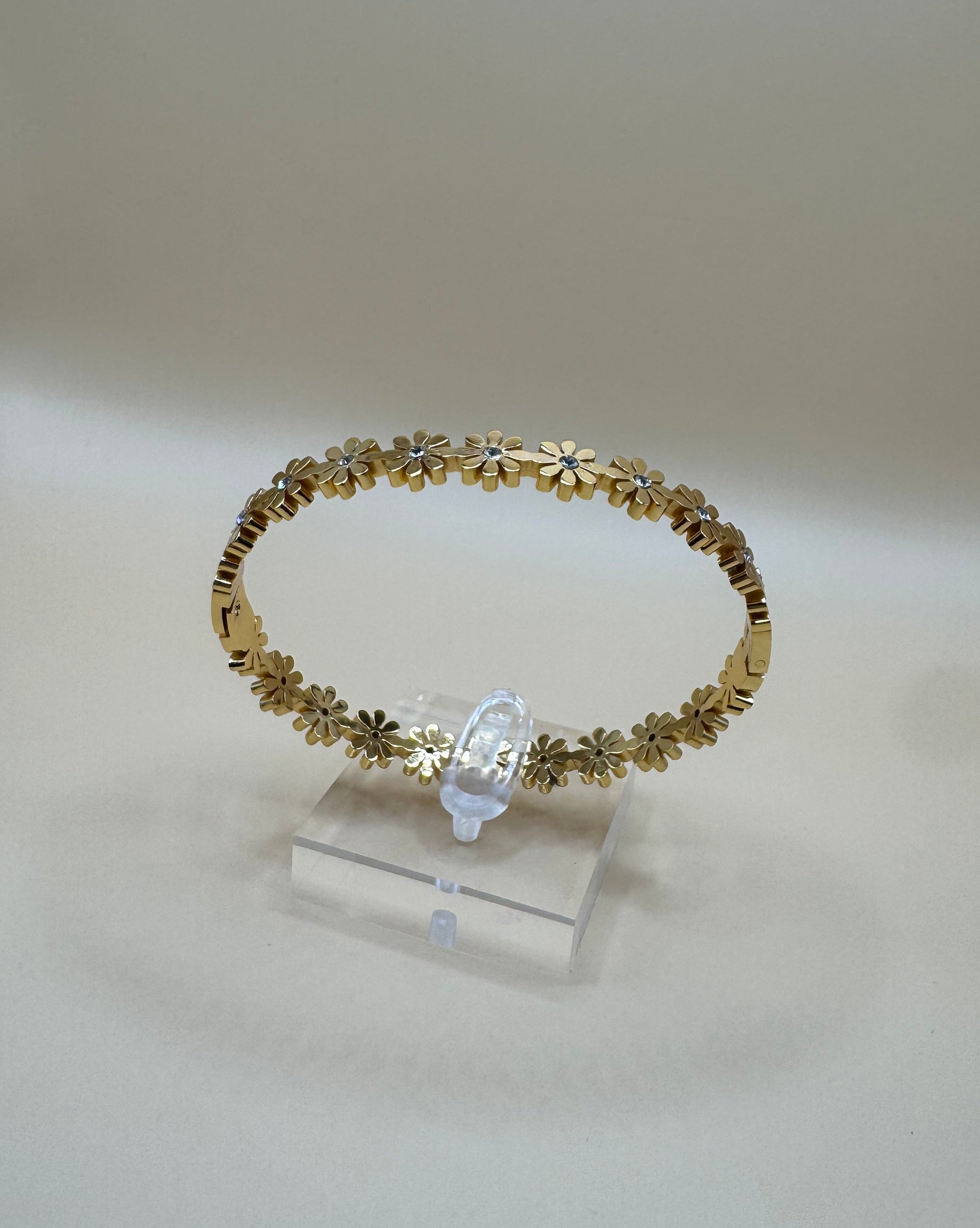 Stainless Steel Floral Bracelet