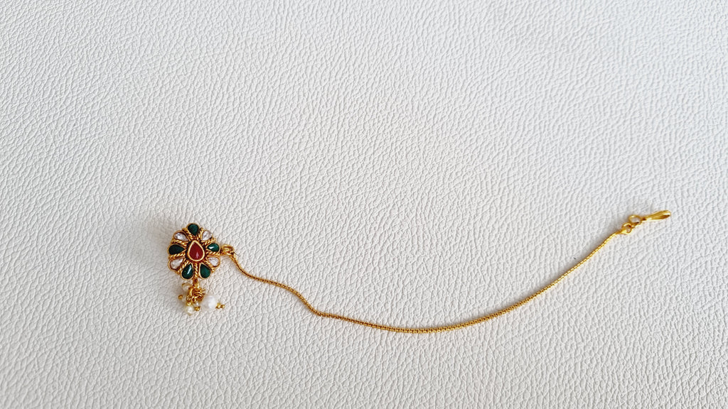 Green and Red Nose Ring