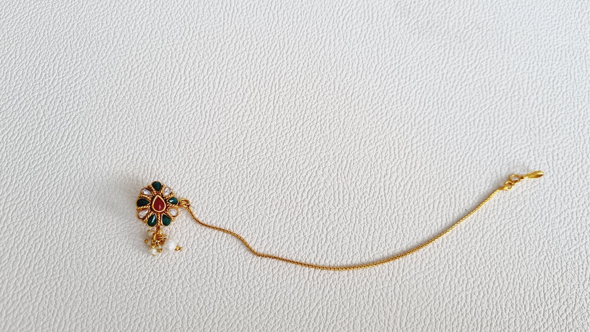 Green and Red Nose Ring