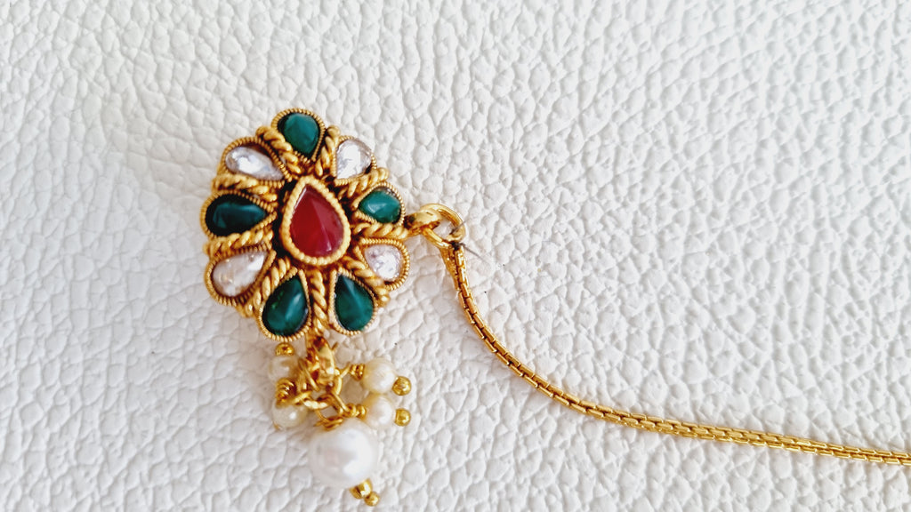 Green and Red Nose Ring