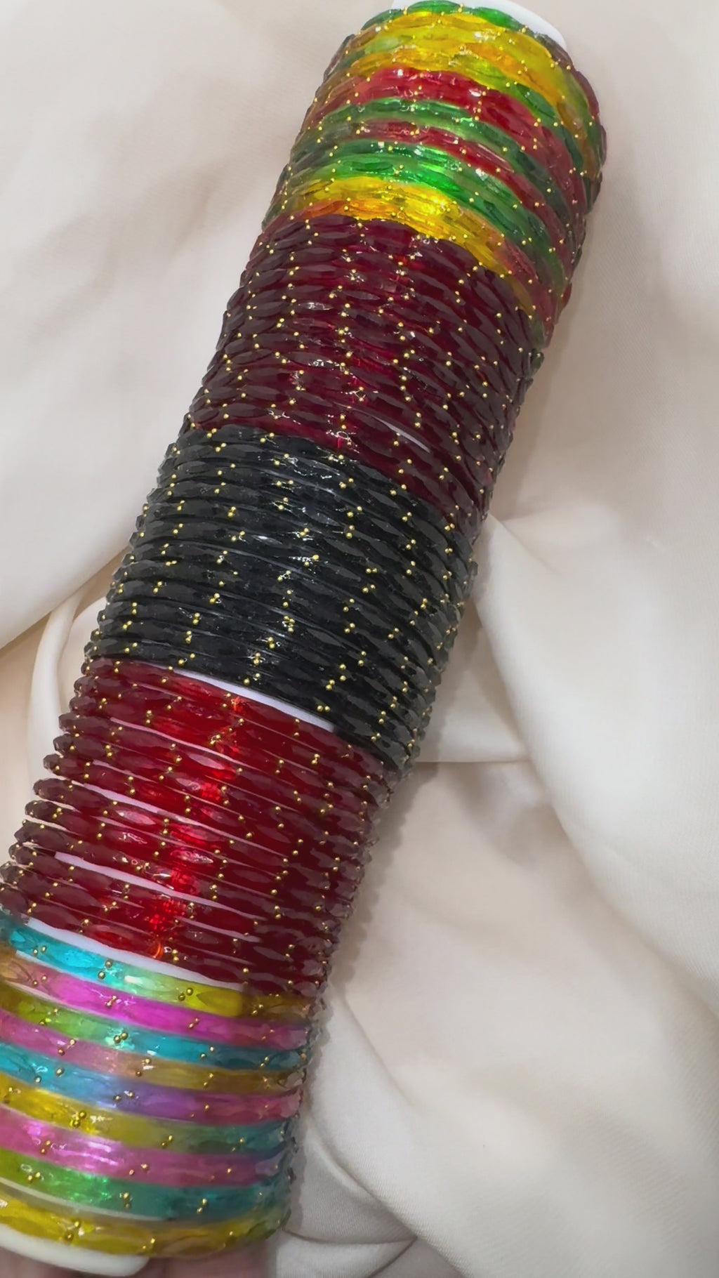 RAIN DROP GLASS BANGLES GOLDEN DOTS