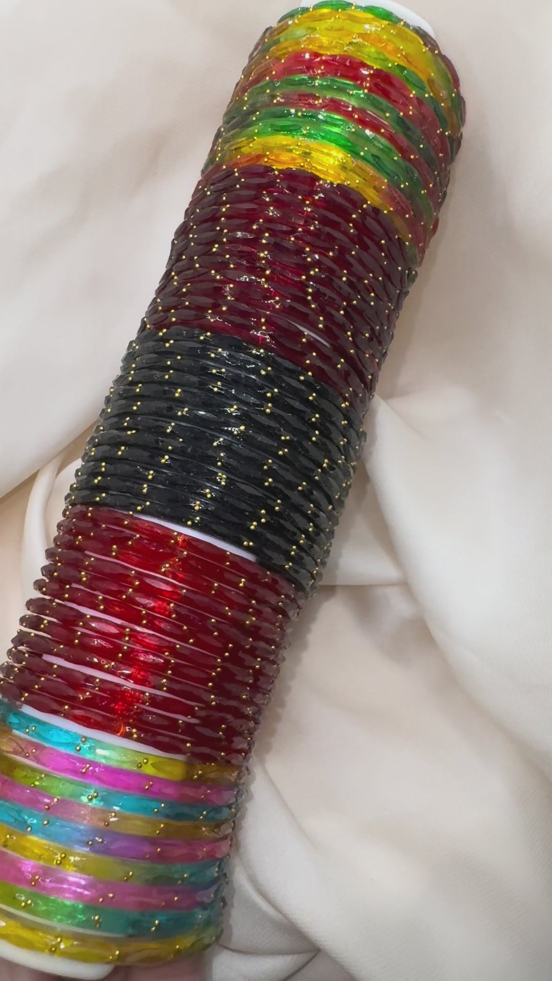 RAIN DROP GLASS BANGLES GOLDEN DOTS
