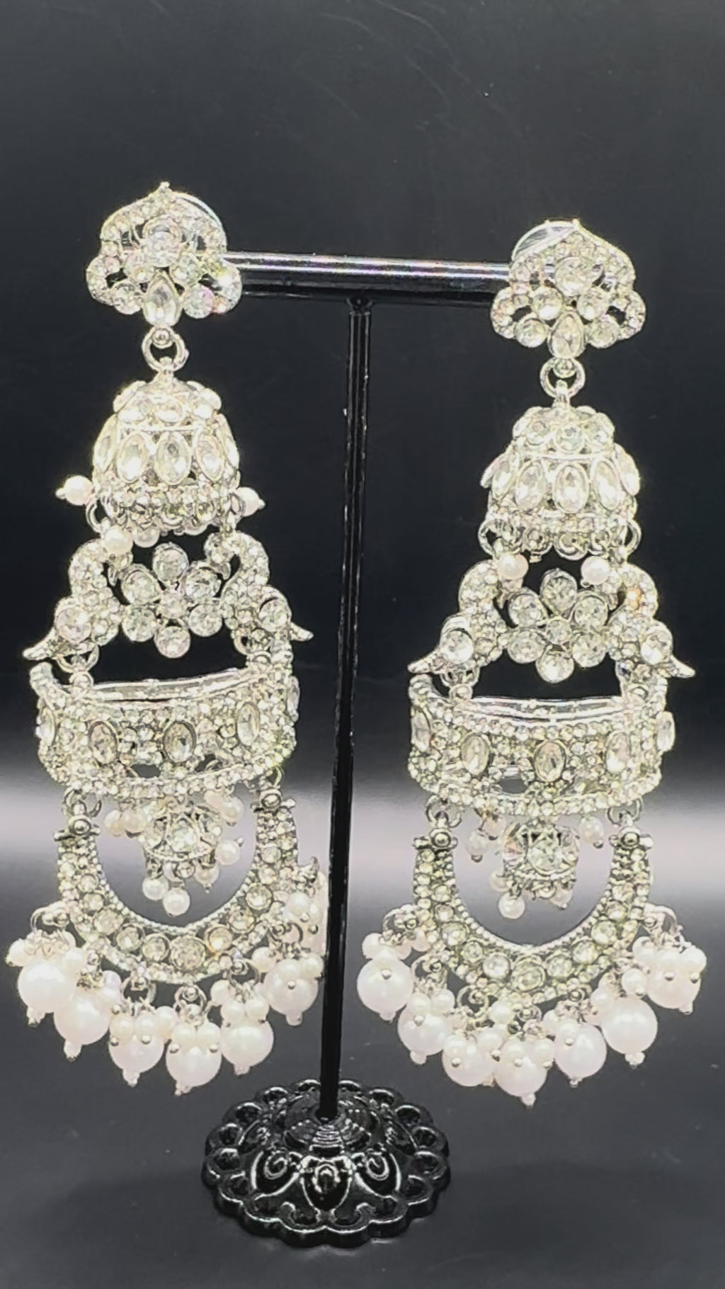 Silver Multi-Layer Jhumka Earrings