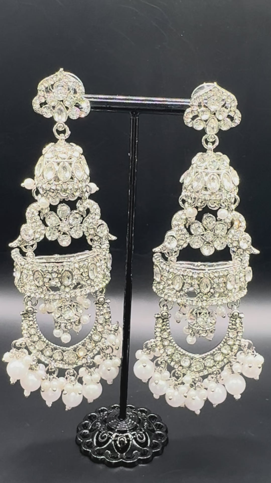 Silver Multi-Layer Jhumka Earrings